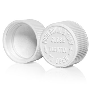 45cc / 30cc CRC Lids with Pressure-Sensitive Liners – Secure, Self-Sealing, and Compliant